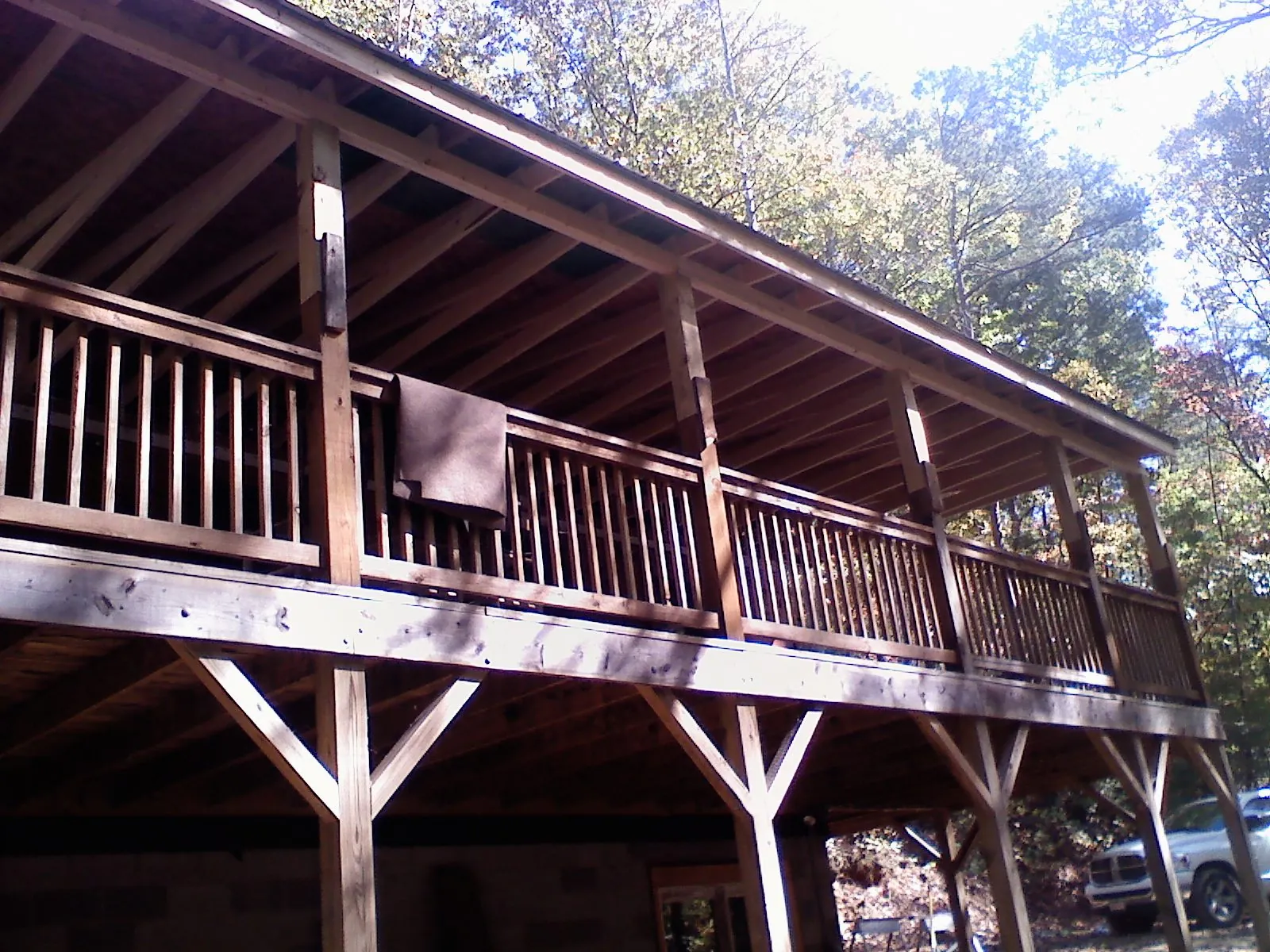Timber framing under a new elevated porch and deck — Roof Leak Repair in Calhan by Roofing Brothers